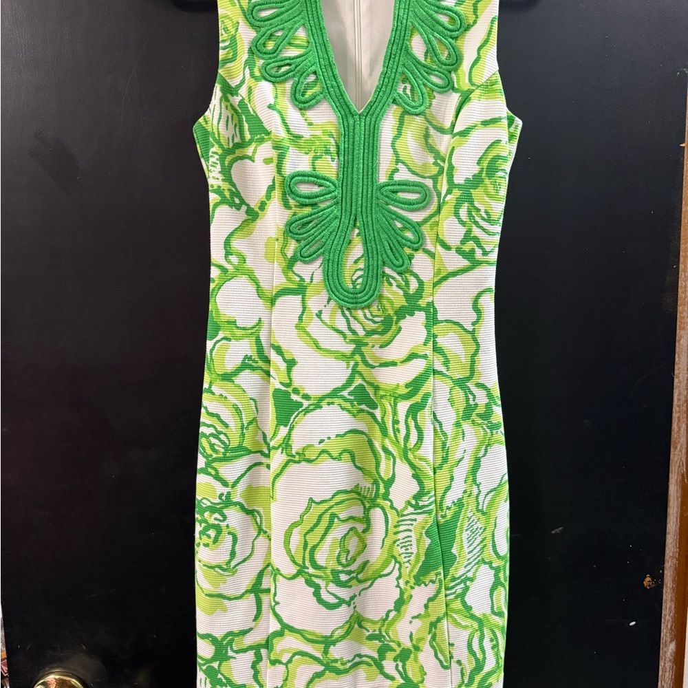 Lilly Pulitzer Green and White Midi Dress